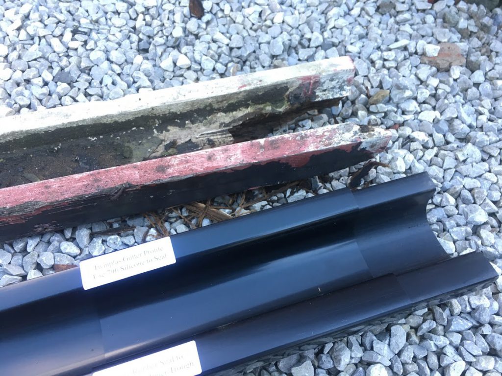 Wooden gutters replaced with UPVC